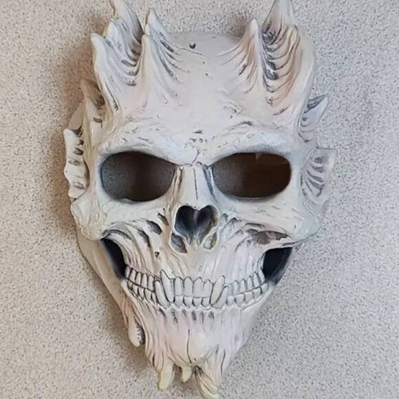 Skeleton Skull Demon Warrior Ghost Halloween Grim Reaper Horror Mask - NEW - Picture 5 of 5